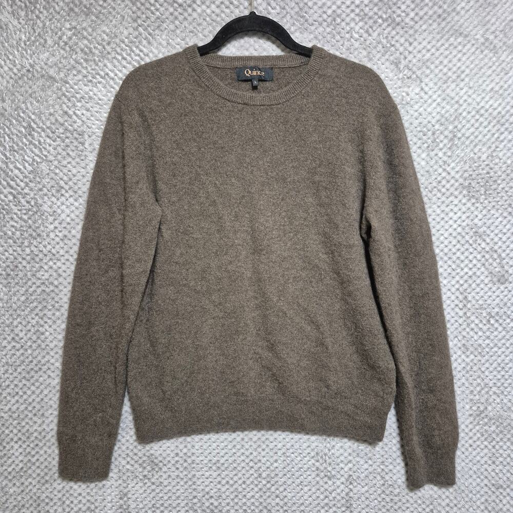 Quince Cashmere Sweater Brown Mongolian Crew Large Classic Old Money Minimal